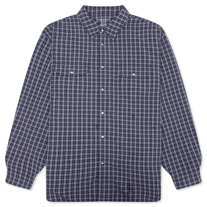 Reversible Padded Shirt Blue Grey Check