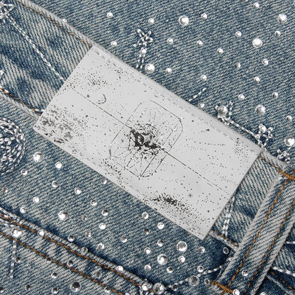 20K Zodiac Diamond Denim Pants Blue