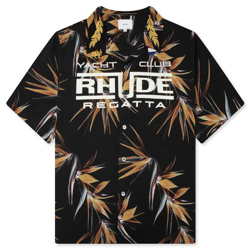 Rhude Regatta Club Hawaiian Shirt Multi Yellow White