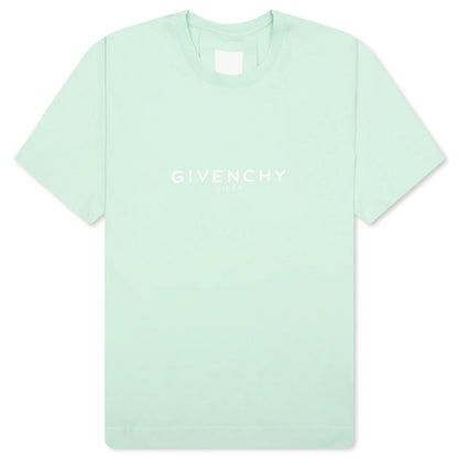 Slim Fit Reverse Print T Shirt Aqua Green