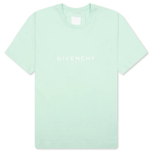 Slim Fit Reverse Print T Shirt Aqua Green