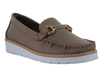 Zapatos Mocasines Luna Rosa Color Cajeta para Mujer