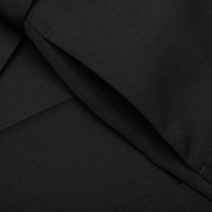 Gabardine Belted Trousers Black