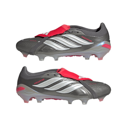 adidas Predator Pro Fold Over Tongue FG Mens Soccer Cleats Grey Red