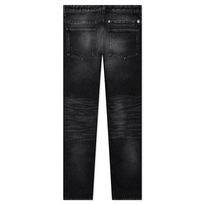 Slim Fit Denim W Zips Black White