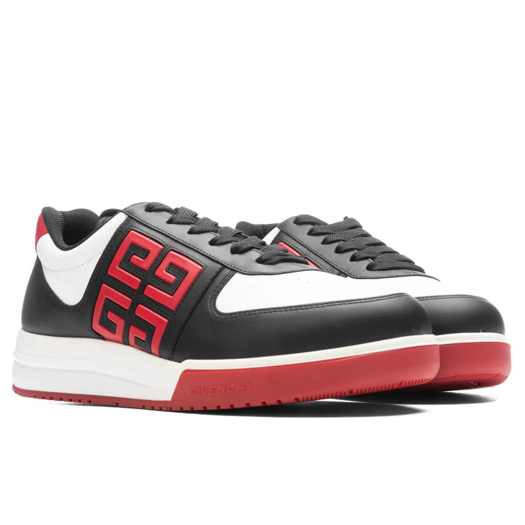 G4 Low Top Sneakers Black White Red