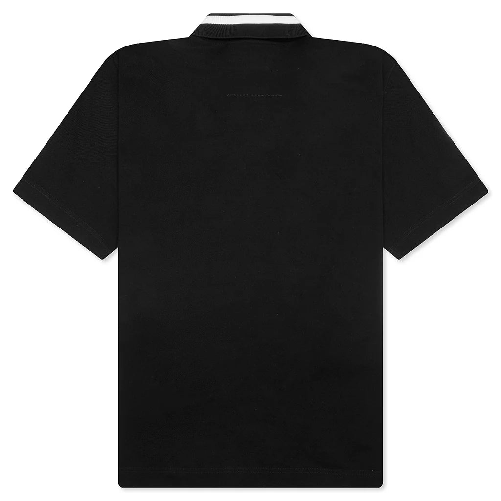 Crest Polo Shirt With Casual Pocket Black