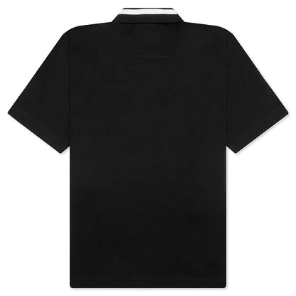 Crest Polo Shirt With Casual Pocket Black