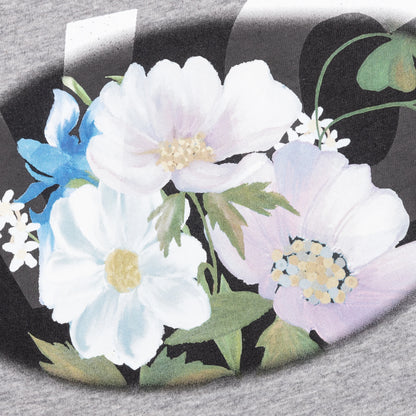 GVCY Floral Printed Crewneck T Shirt Light Grey Melange