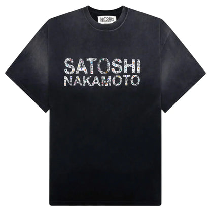Studded Logo Tee Washed Black