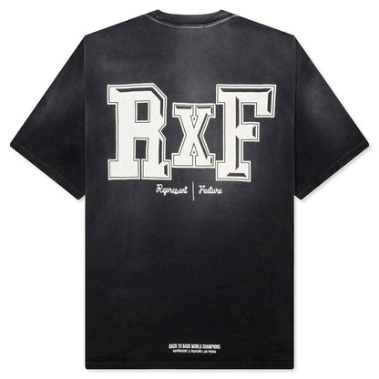 Feature x Represent Multi Logo T Shirt Stained Black