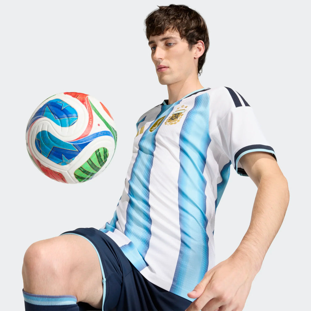 adidas Argentina Home Authentic Mens Soccer Jersey 26 White Blue
