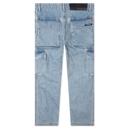 Denim Logo Cargo Pants Light Wash
