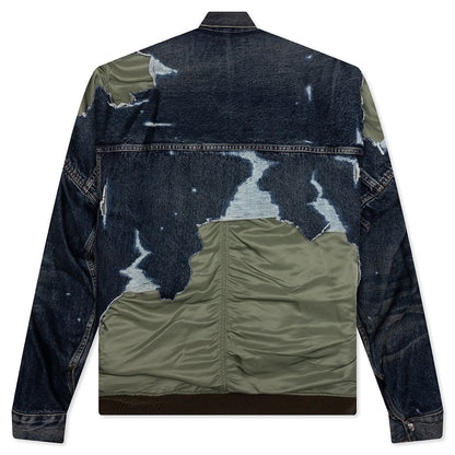 Flight Jacket Layered Denim Indigo