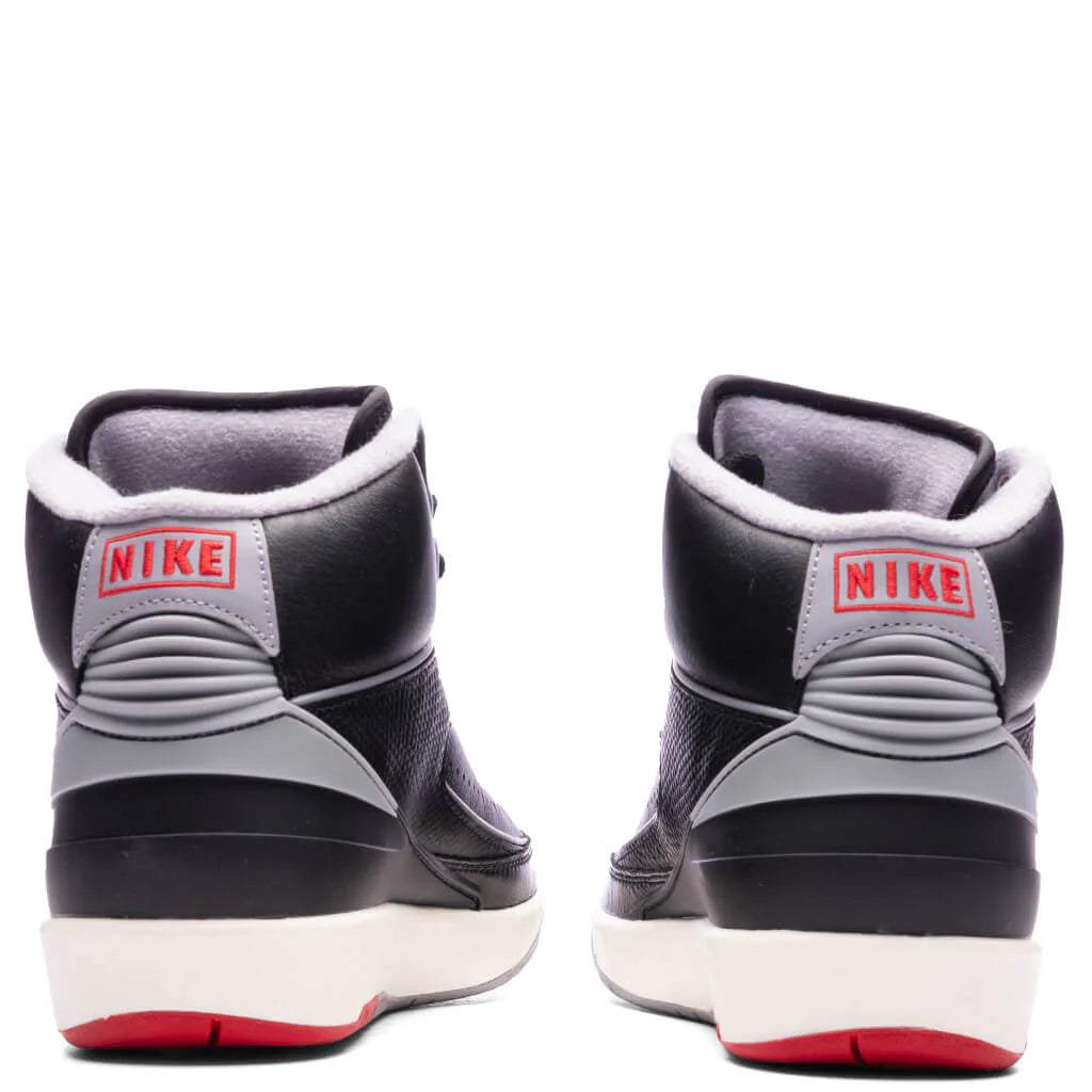 Air Jordan 2 Black Cement Black Cement Grey Fire Red