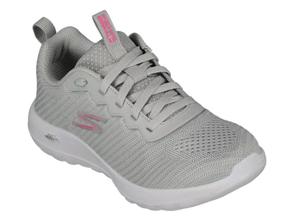 Tenis Skechers Go Walk Joy Gris y Rosa para Mujer