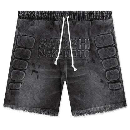 Denim Moto Short Black Denim