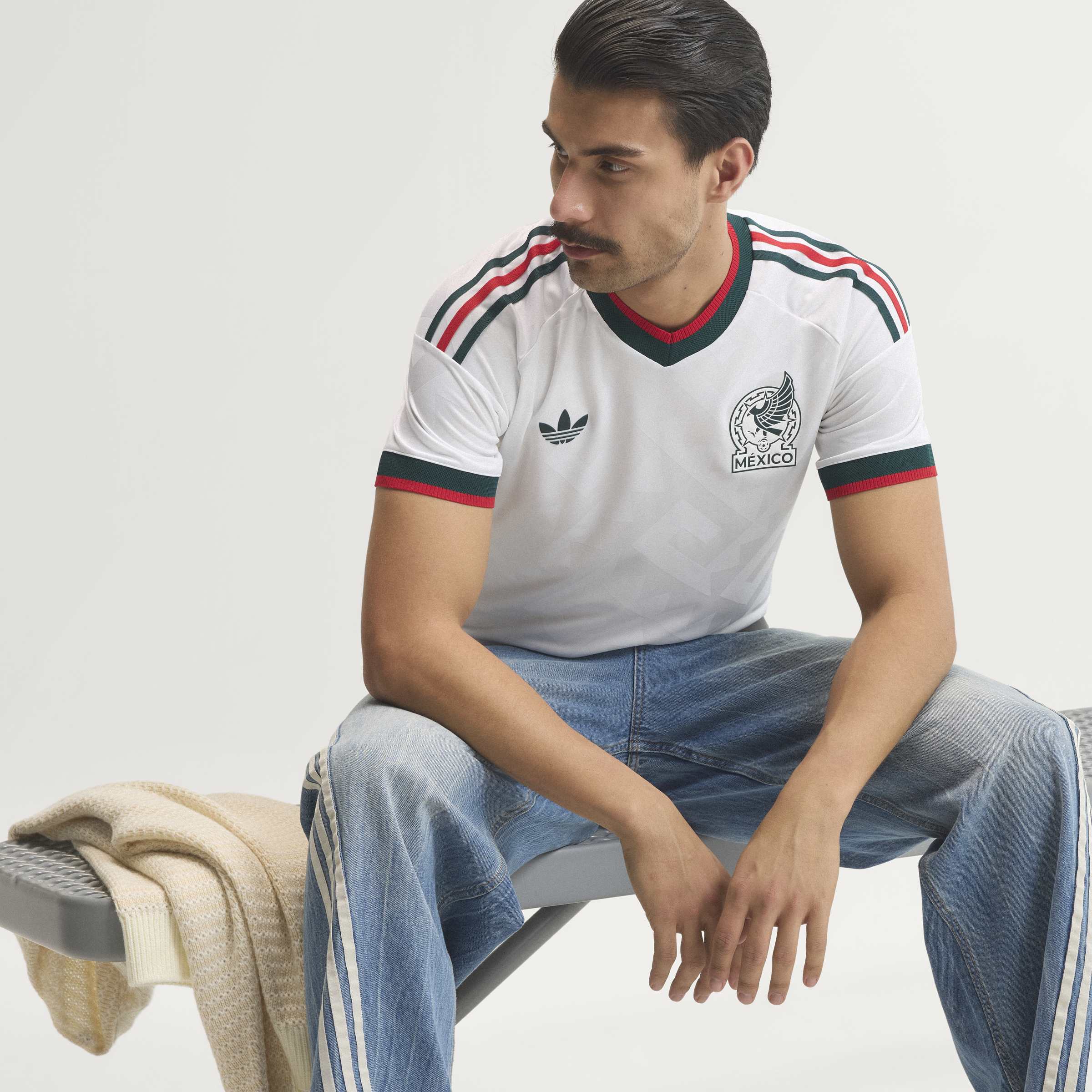 adidas Mexico Away Authentic Mens Soccer Jersey 2026 White