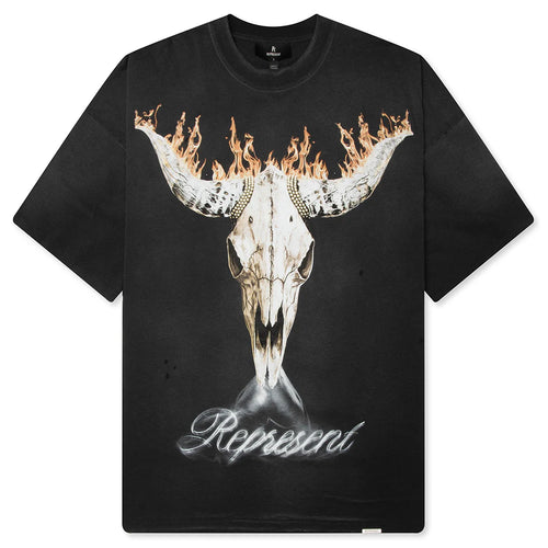 British Cowboys T Shirt Stained Black
