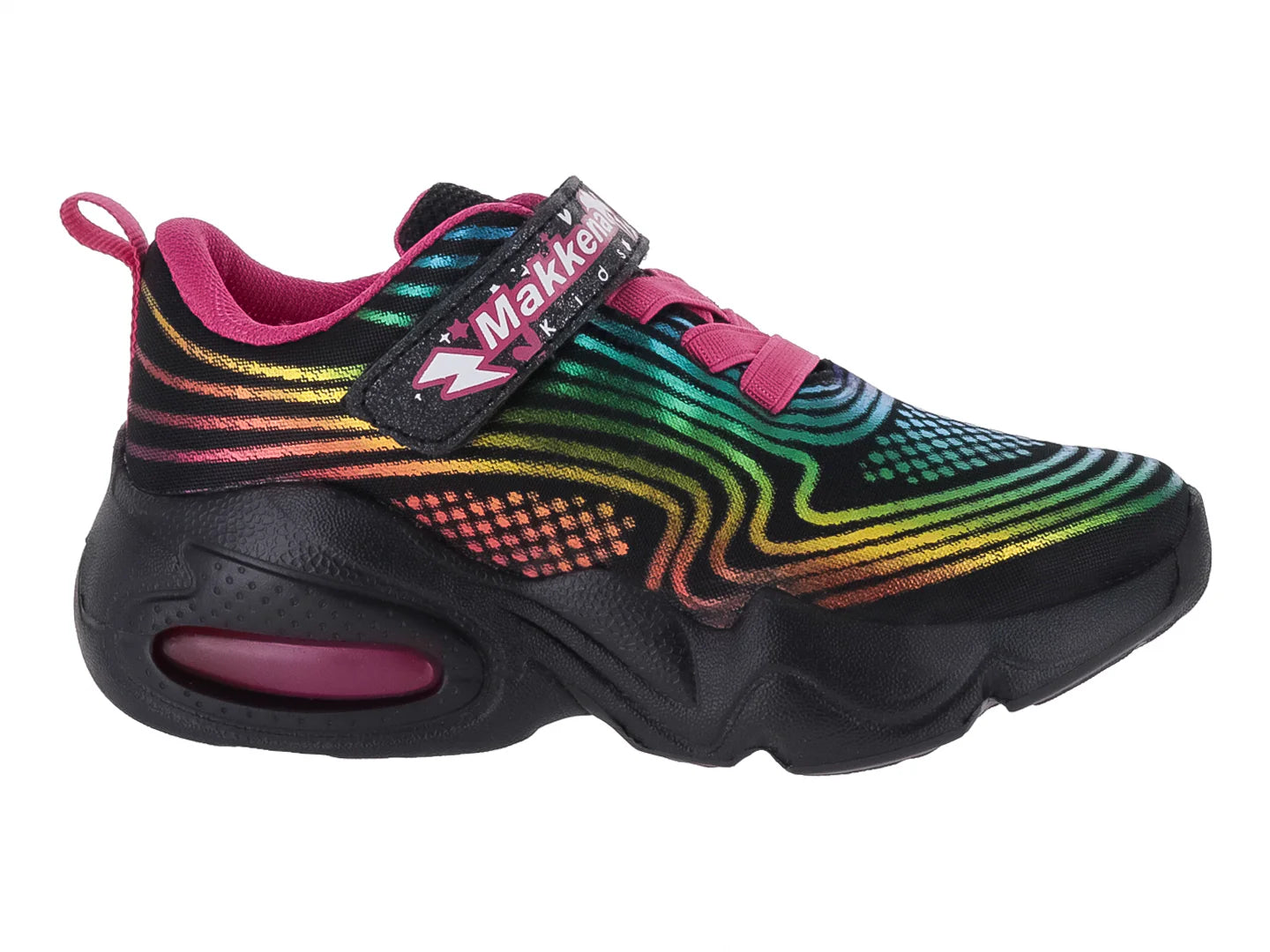 Tenis Makena Negro y Fucsia para Niña