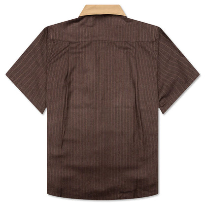 Twill Stripe Mechanic Shirt Brown Tan