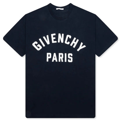 Patch Silk T Shirt Navy White