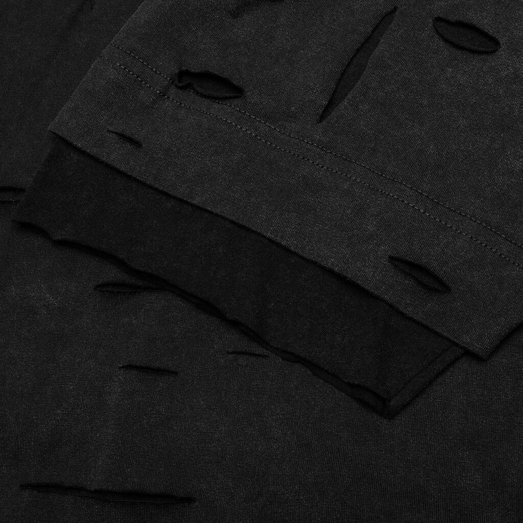 2 Layer Classic Fit Hole T Shirt Faded Black