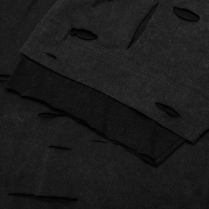2 Layer Classic Fit Hole T Shirt Faded Black