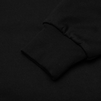 College Puffy Relaxed Fit Pullover Hoodie Black