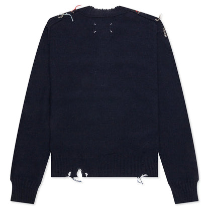 Crewneck Navy Grey Dark Green