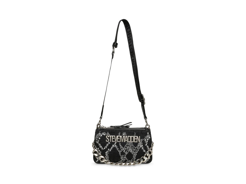 Bolsa Steve Madden Barra Negro y Plata para Mujer