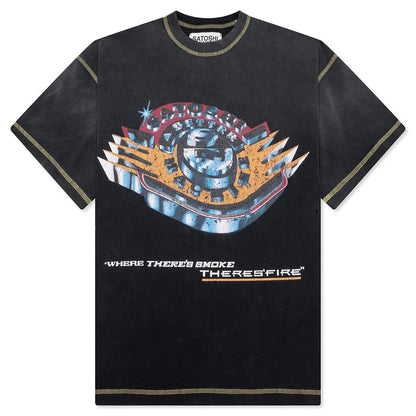 Where Theres Smoke Theres Fire Tee Vintage Black