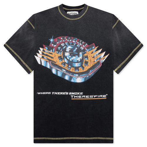 Where Theres Smoke Theres Fire Tee Vintage Black