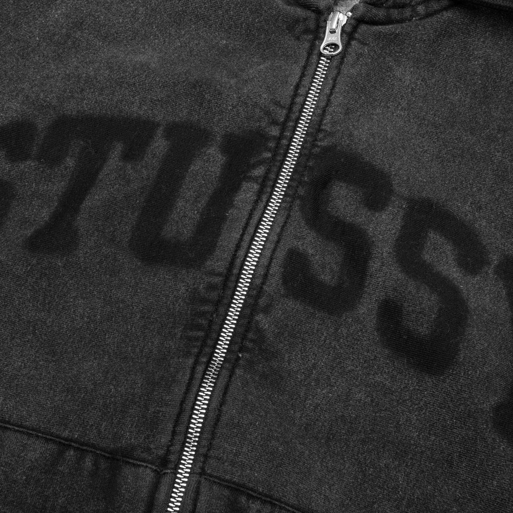 Faded Graphic Zip Hood Washed Black
