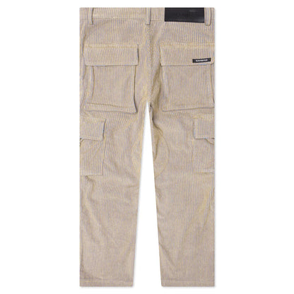 Corduroy Logo Cargo Pants Beige Wash