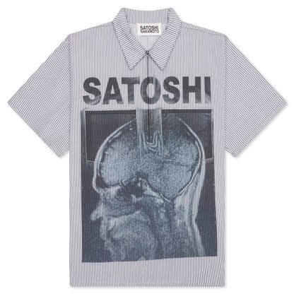 A Lot on My Mind Oversized Workshirt Grey Stripes