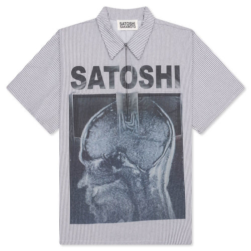 A Lot on My Mind Oversized Workshirt Grey Stripes