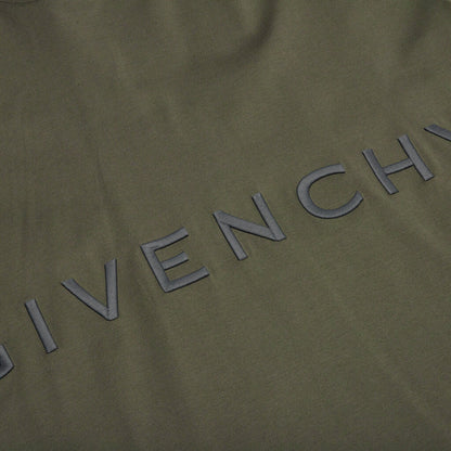 Oversized Fit Givenchy Embroidery T Shirt Greyish Green