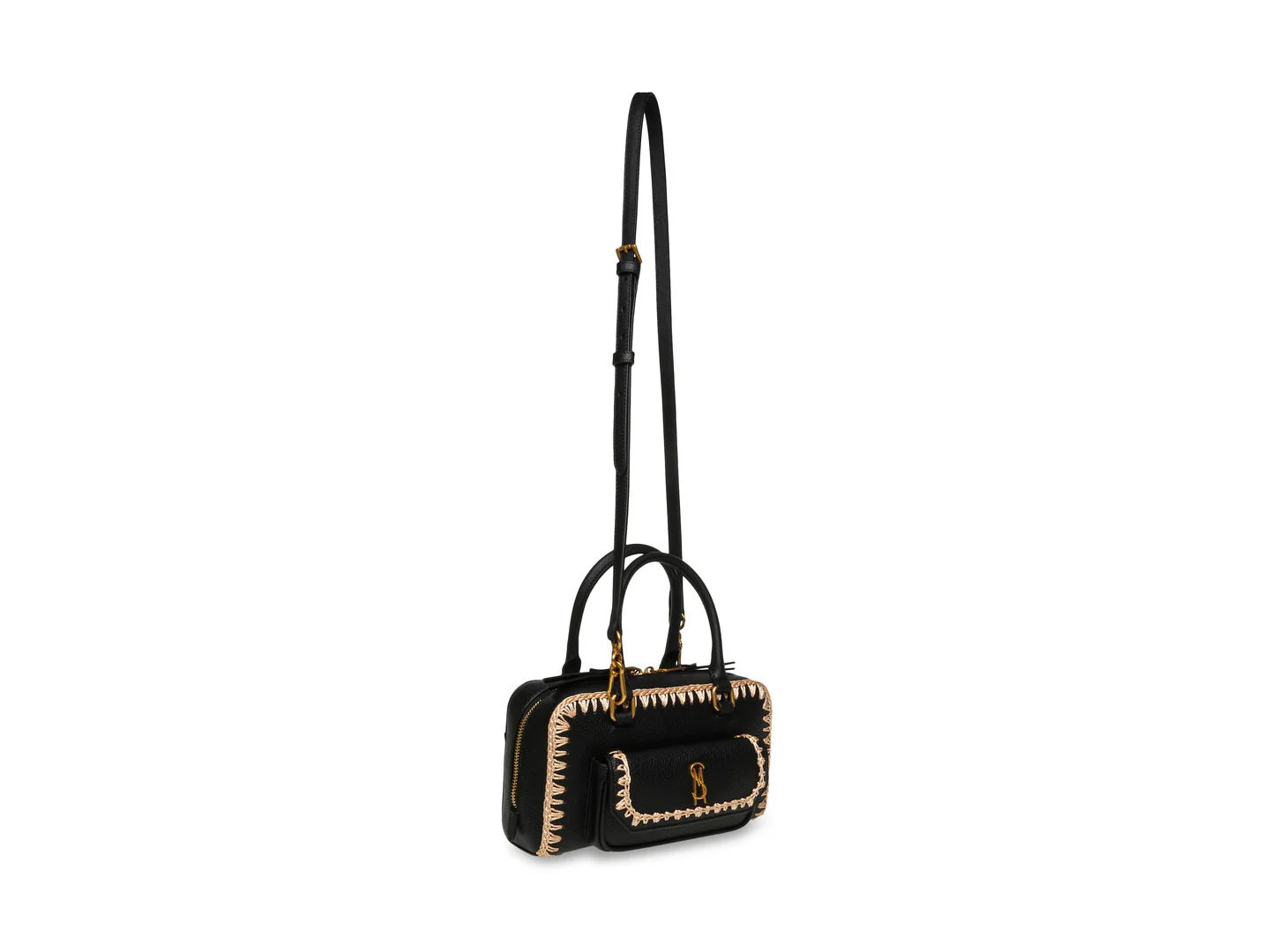Bolso de Hombro Steve Madden Bdove Negro y Dorado para Mujer