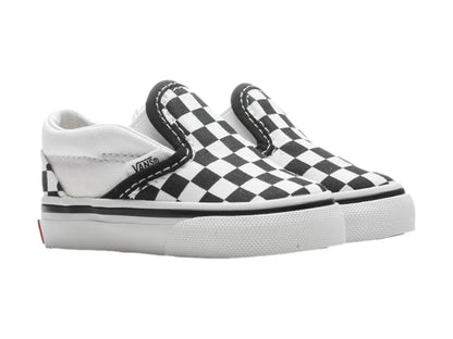 Tenis Vans Classic Slip On Cuadros Negro y Blanco para Niño