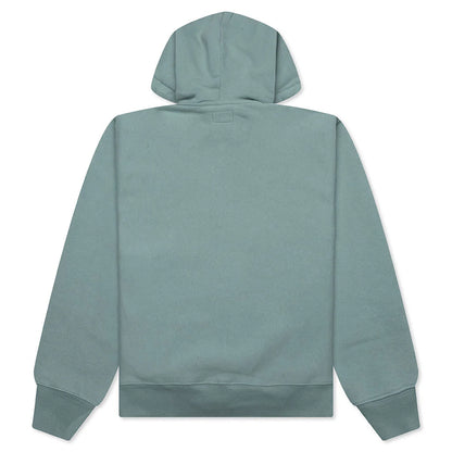 Established Printed Zip Hoodie Grey Green