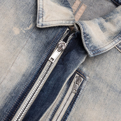 Concealed Zipfront Denim Jacket Mineral Pearl
