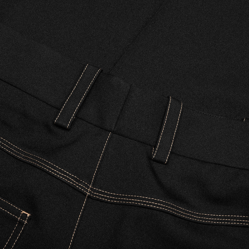 Recycled Polyester Gabardine Loose Fit Trousers Black