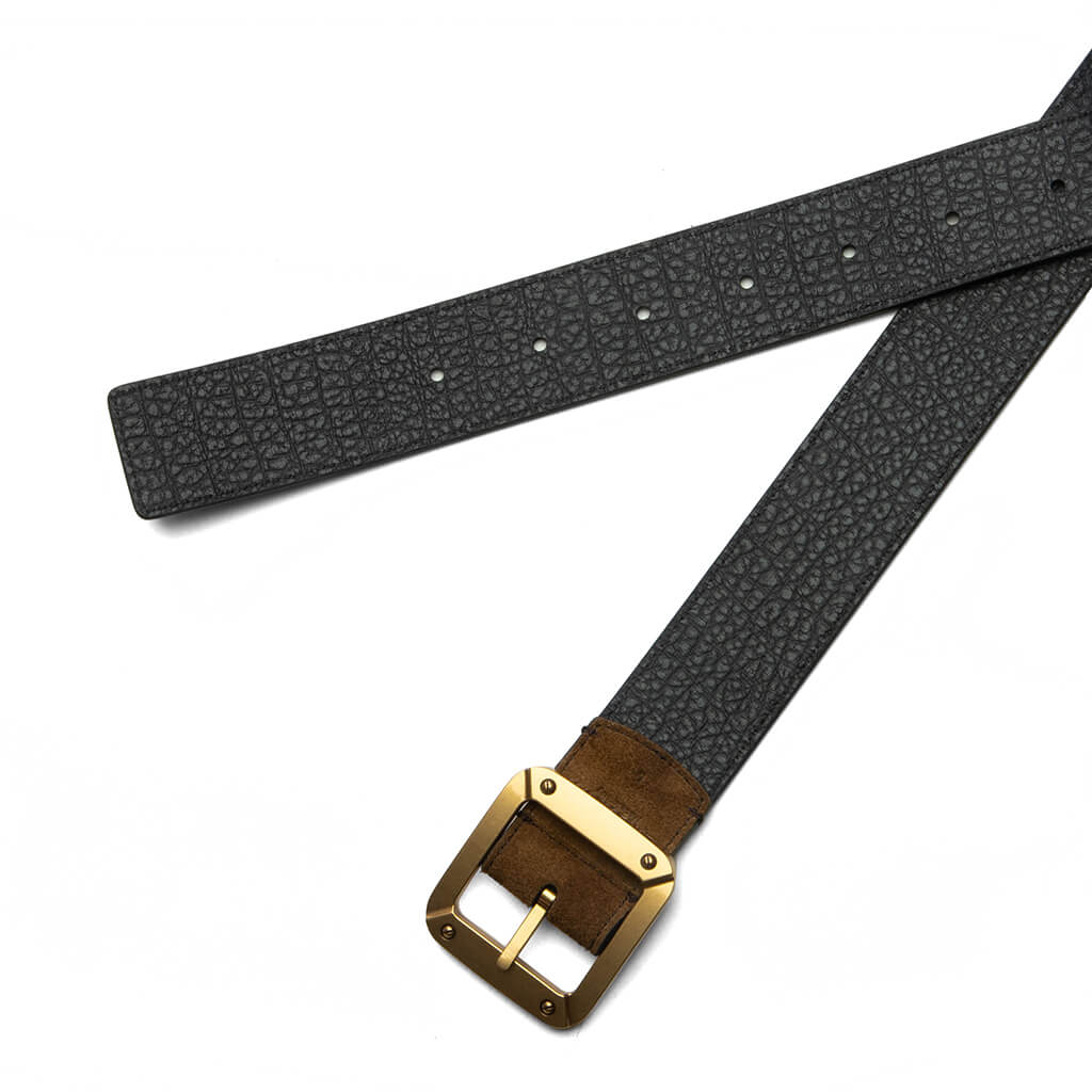 Reversible Leather Belt Cognac Brown Black