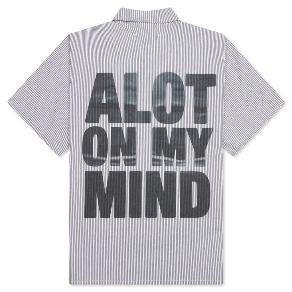 A Lot on My Mind Oversized Workshirt Grey Stripes
