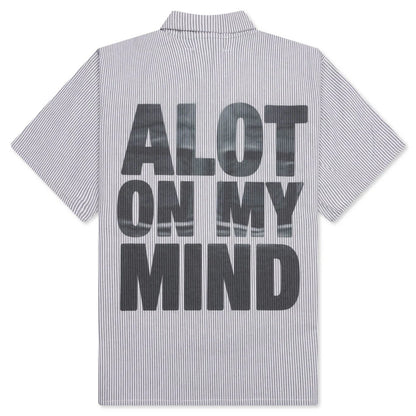 A Lot on My Mind Oversized Workshirt Grey Stripes
