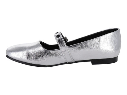 Zapatos Planos Luna Rosa Plata para Mujer