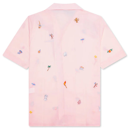 Embroidery Motifs Logo S S Shirt Light Pink