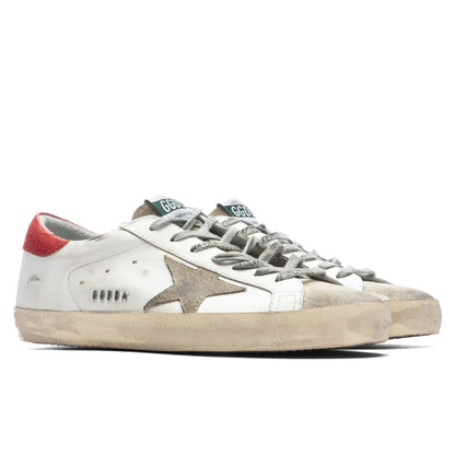 Super Star Sneakers White Taupe Red