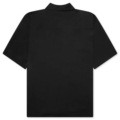 Glass Finish Cotton Poplin Shirt Black
